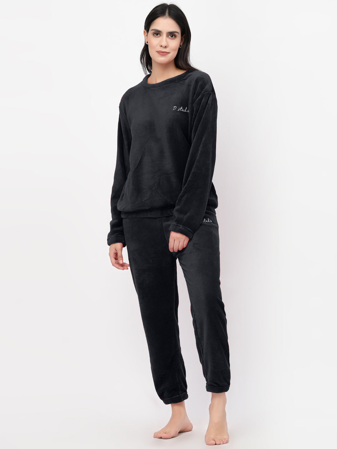 Woolen Fleece Winter Warm Night Suit for Women by KLOTTHE®