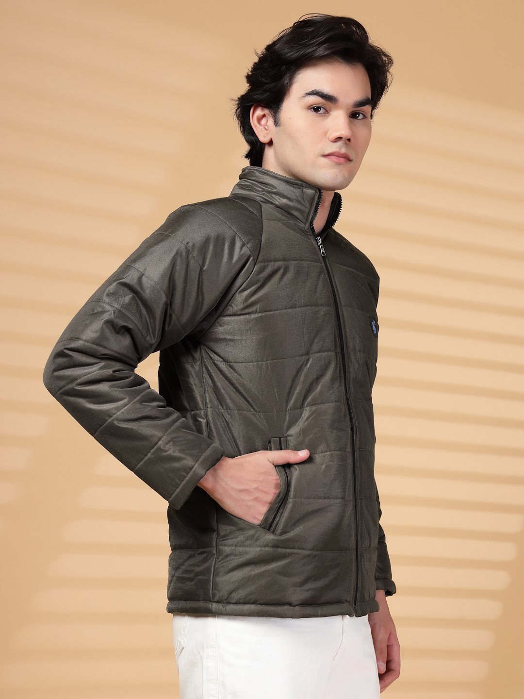 Klotthe Men Dark Brown Heavy Winter Quilted Jacket