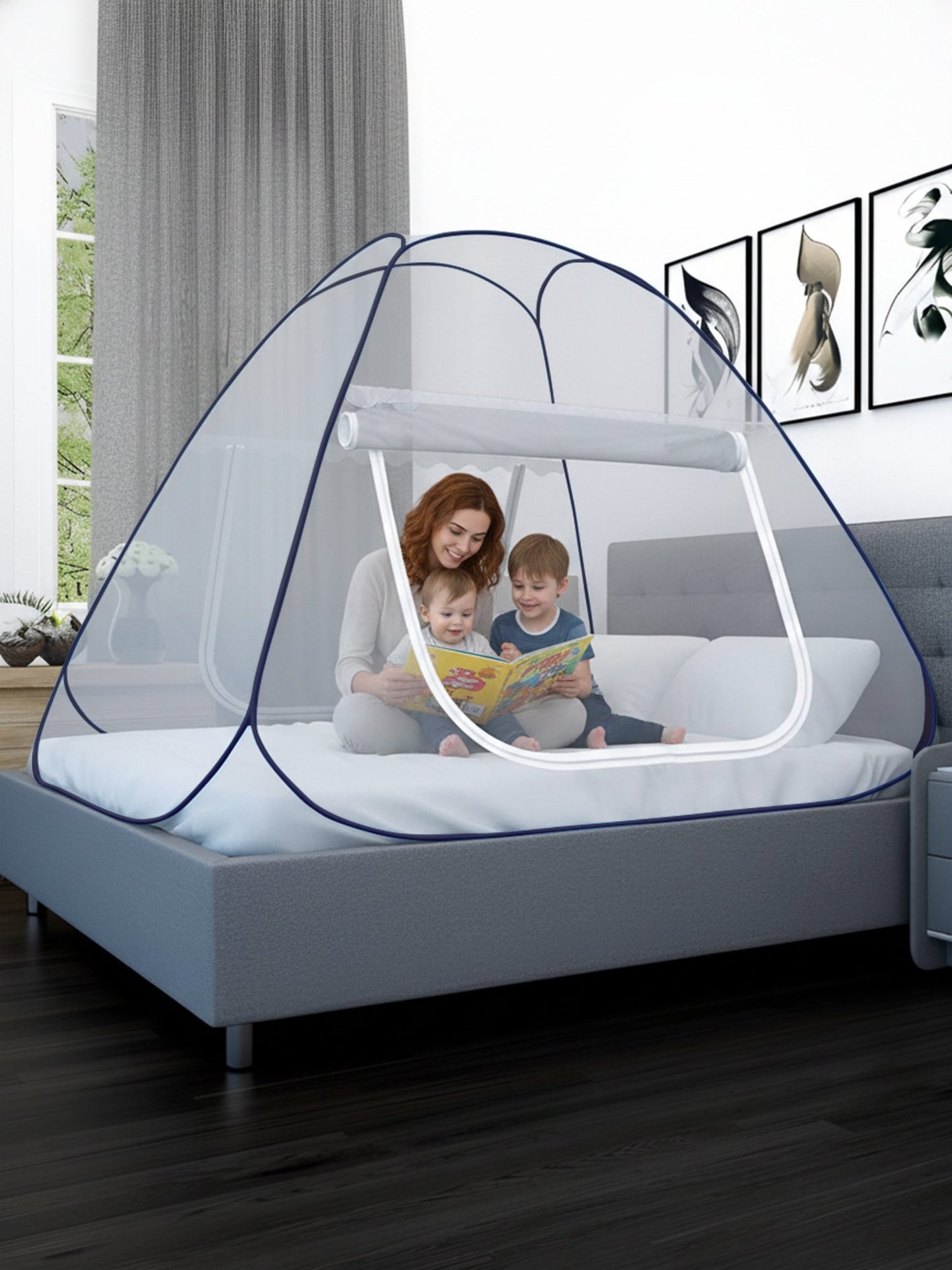 Luxury Foldable Pop-Up Mosquito Net Tent for King Size Bed