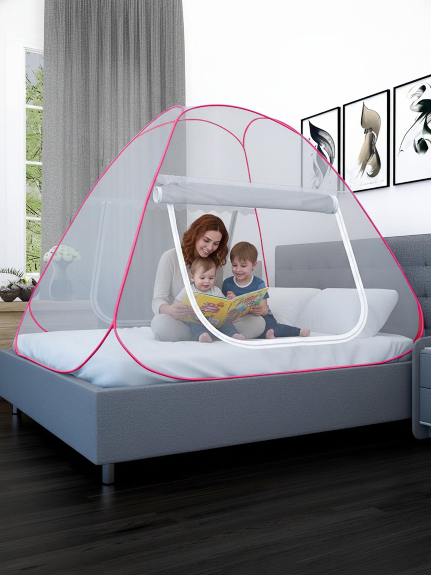 Luxury Foldable Pop-Up Mosquito Net Tent for King Size Bed