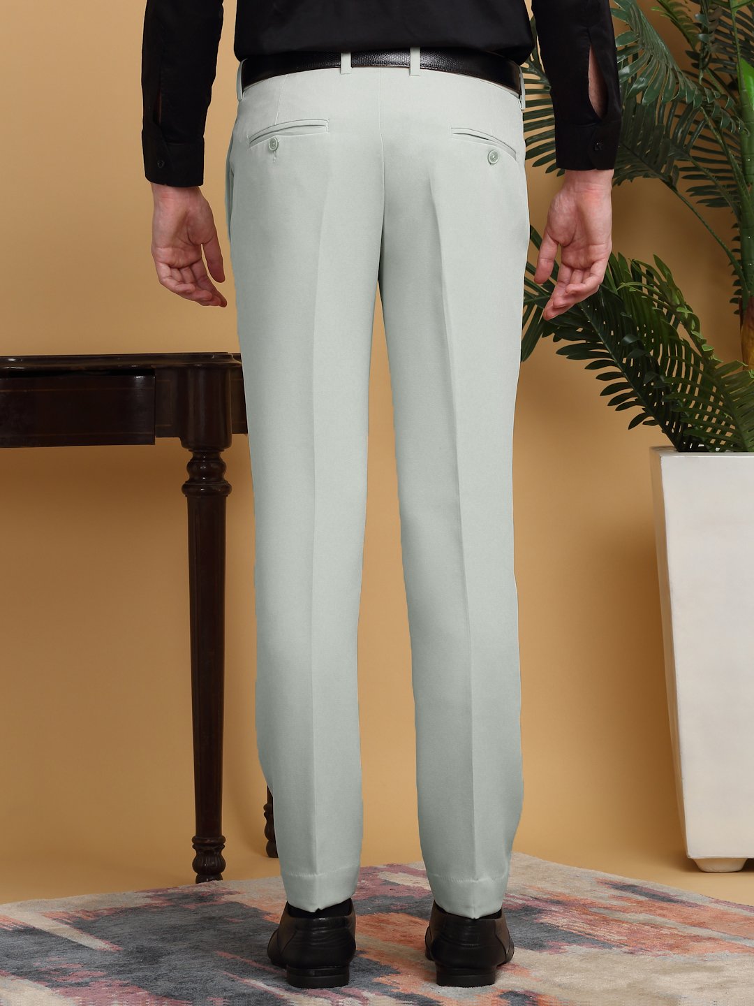 Pista Lycra Cotton Elastic Solid Slim Fit Formal Trouser