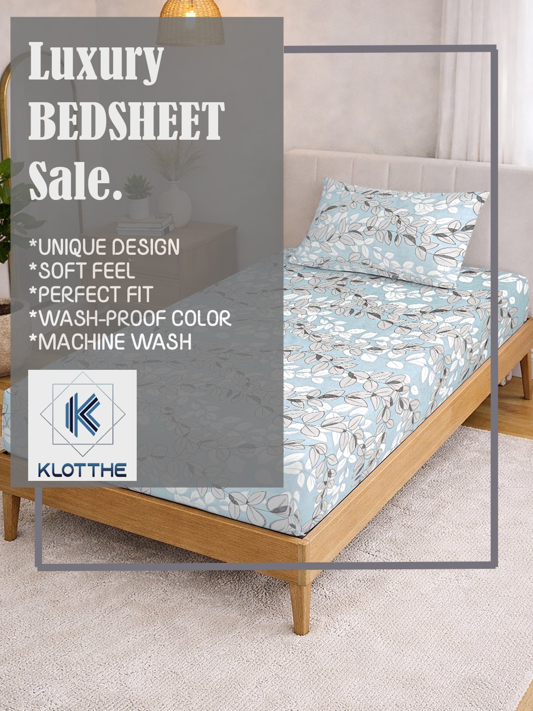 Multi Floral Cotton Blend Single Bedsheet with Pillow Cover
