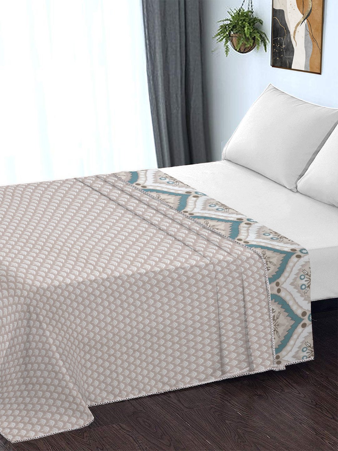 Multi Cotton Blend Floral Double Bed Dohar
