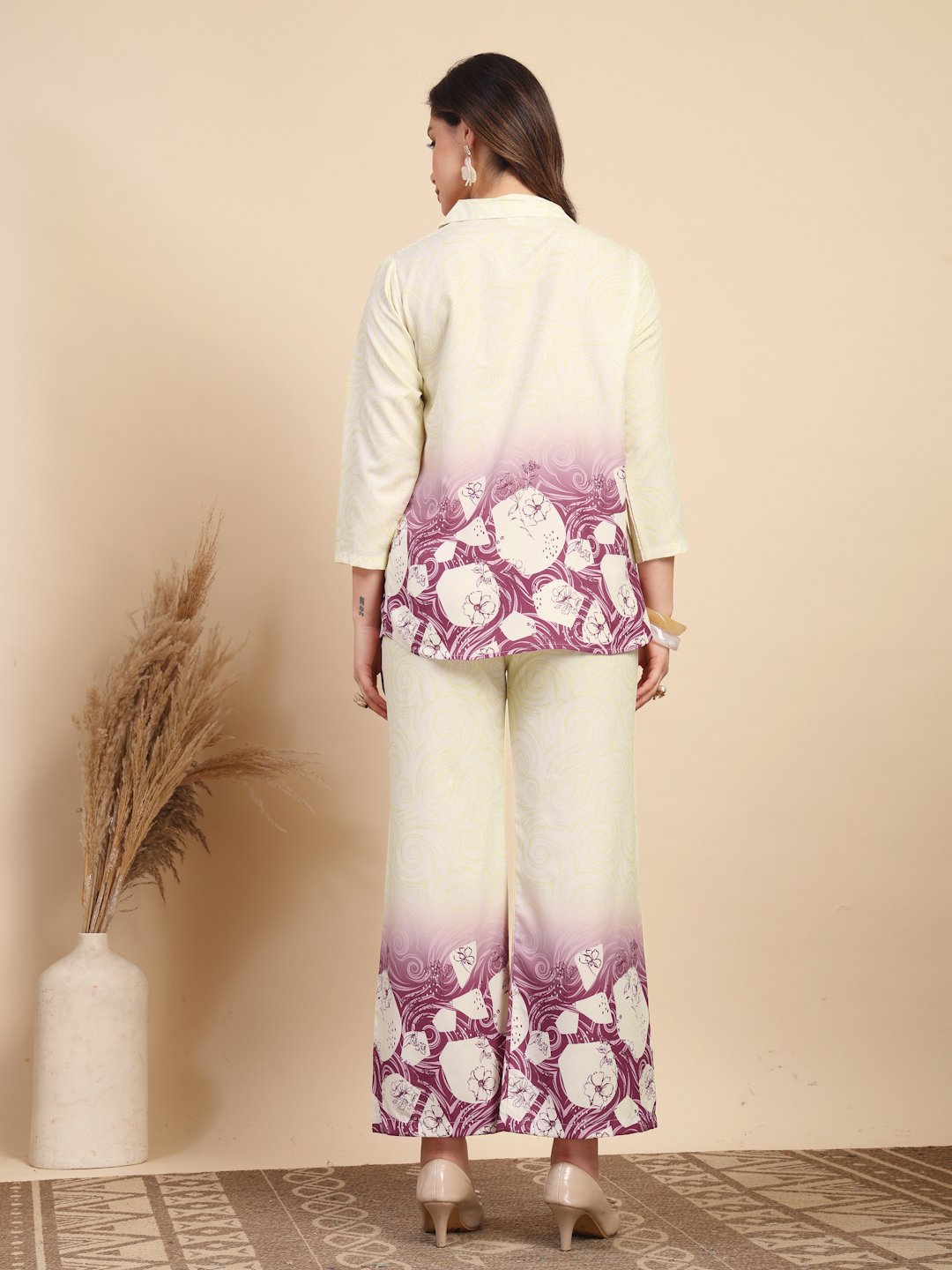 Multi Cotton Printed Shirt With Trousers Co-Ords Set