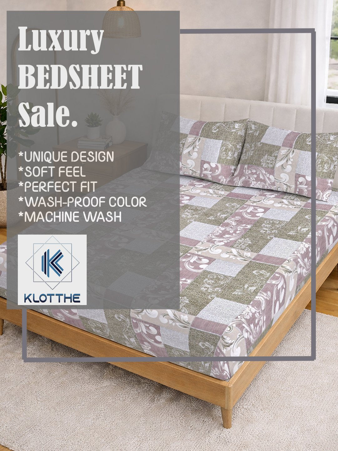 Multi Floral Cotton Blend Double Bedsheet with 2 Pillow Covers