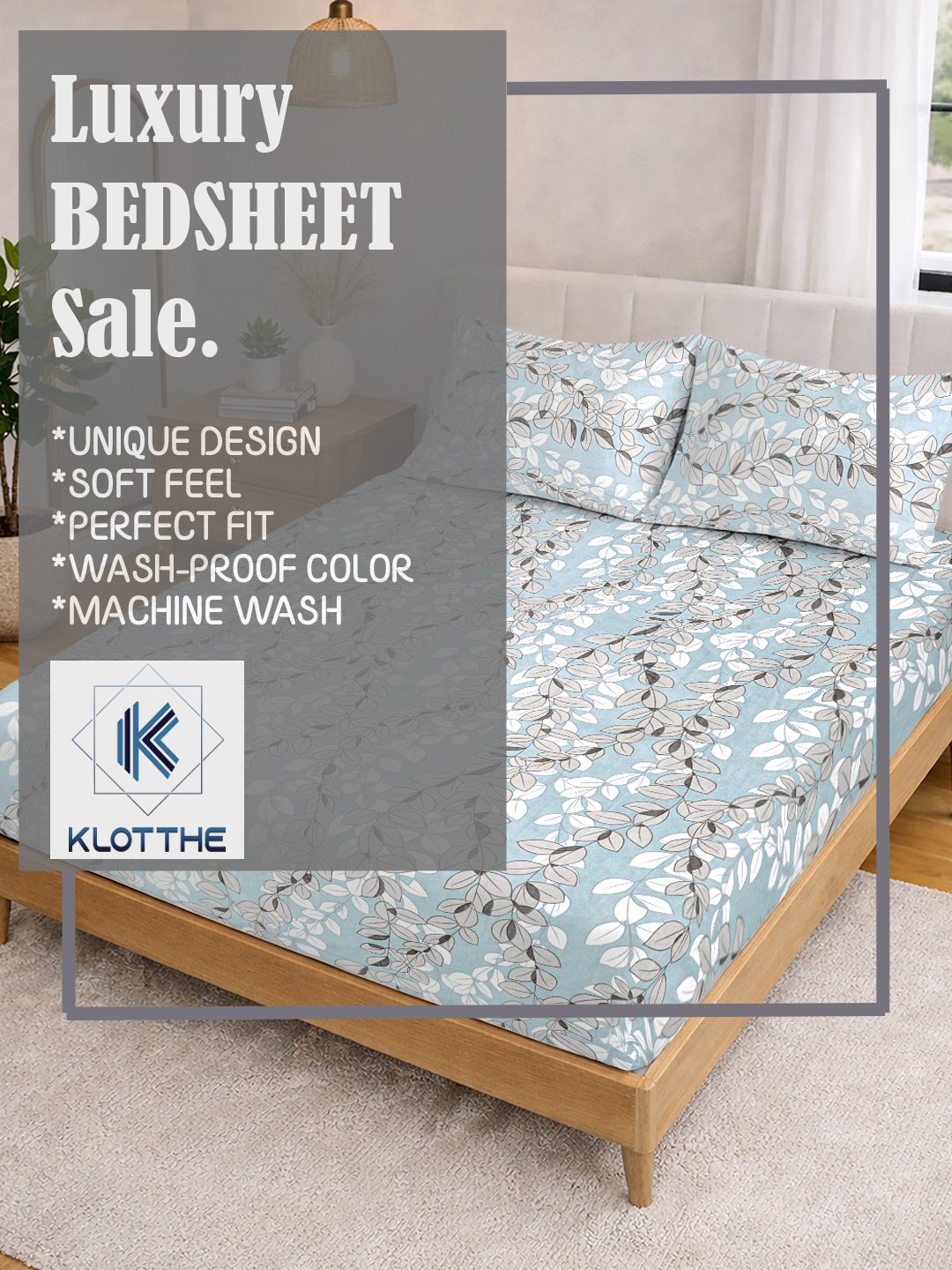 Multi Floral Cotton Blend Double Bedsheet with 2 Pillow Covers