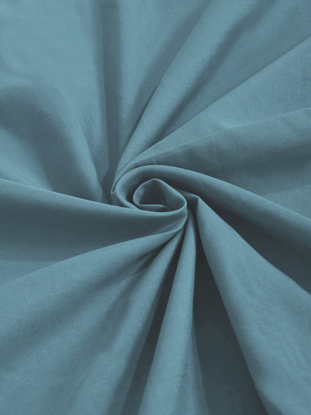 Turquoise Solid 300 TC Cotton Blend Fitted Double Bedsheet with 4 Pillow Covers