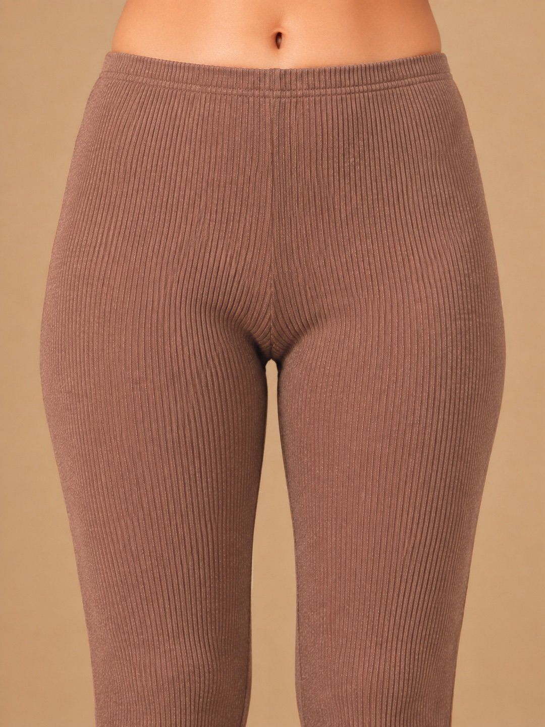 Orange Self Design Woolen Thermal Set