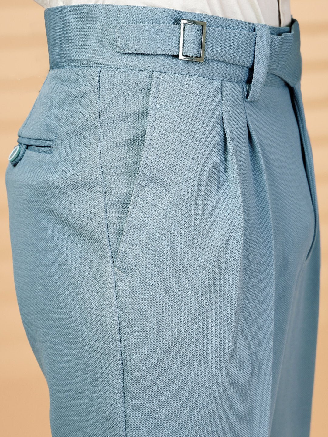 Dark Grey Lycra Cotton Solid Smart Fit Formal Trouser