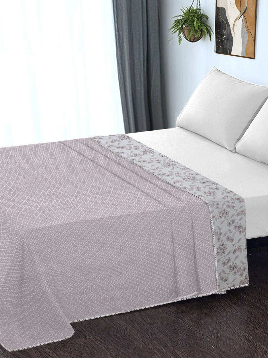 Pink Pure Cotton Floral Double Bed Dohar