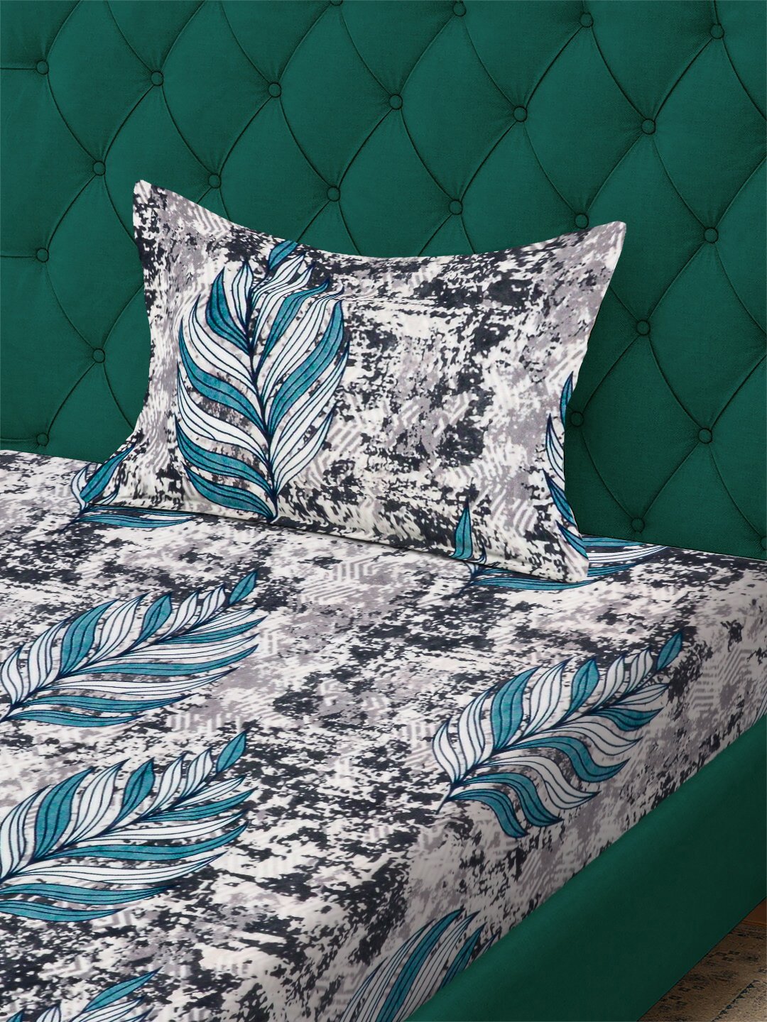 Multi Floral Woolen Single Bedsheet with Pillow Cover