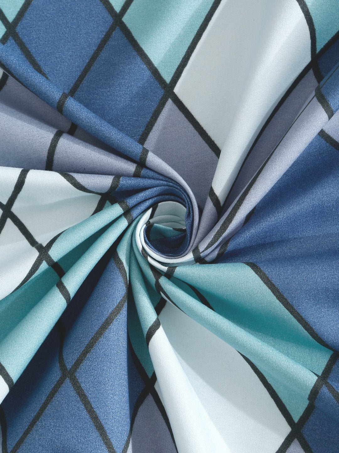 Multi Geometric 300 TC Cotton Blend Single Bedsheet with Pillow Cover