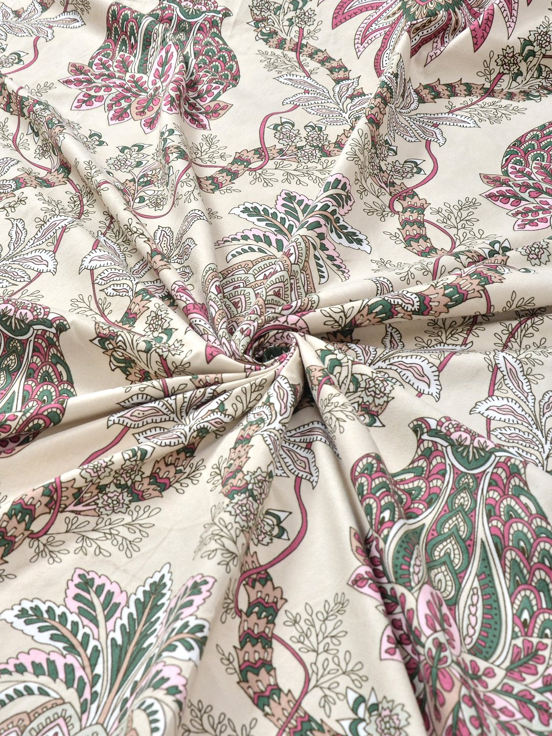 Multi Floral 300 TC Cotton Blend Fitted Double Bedsheet in Book Fold Packing