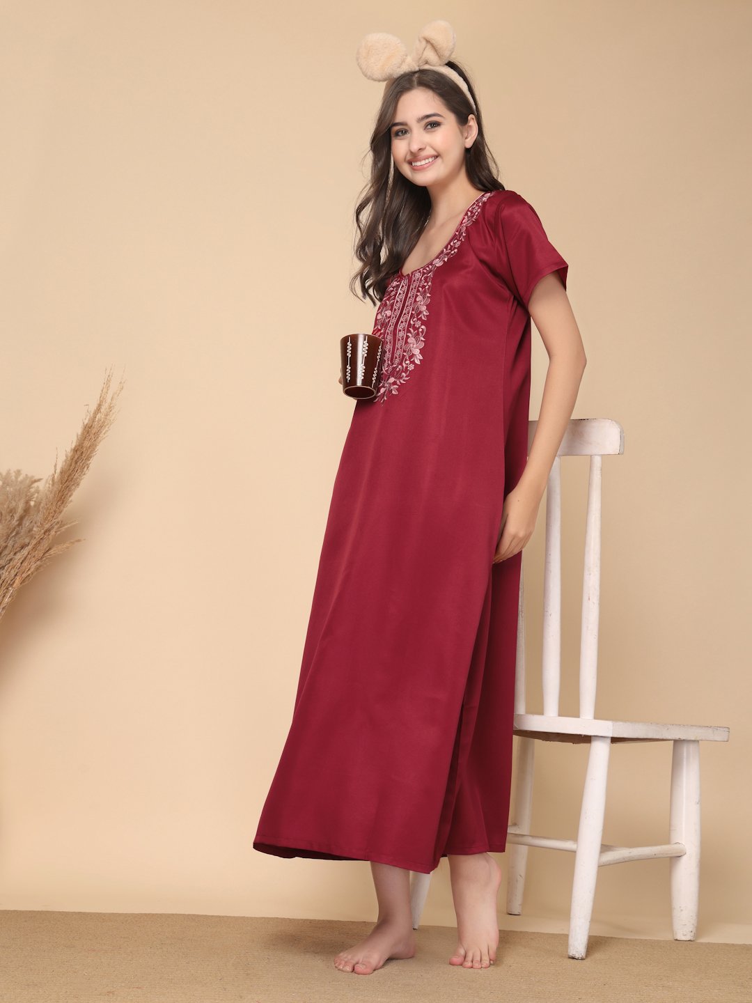 White Floral Soft Feel Cotton Blend Printed Maxi