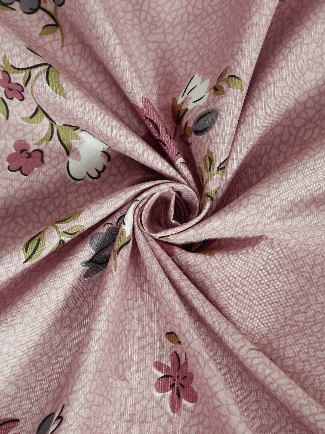 Pink Cotton Blend Floral Double Bed Dohar