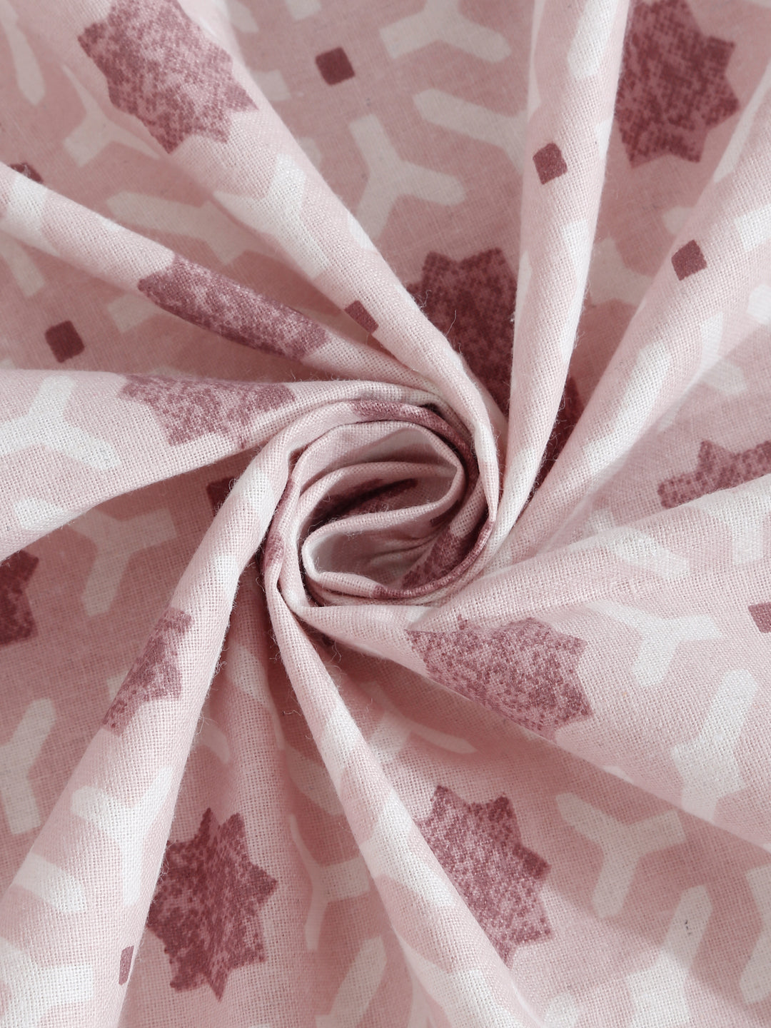 Klotthe Magenta Geometric 400 TC Pure Cotton Single Bedsheet with Pillow Cover