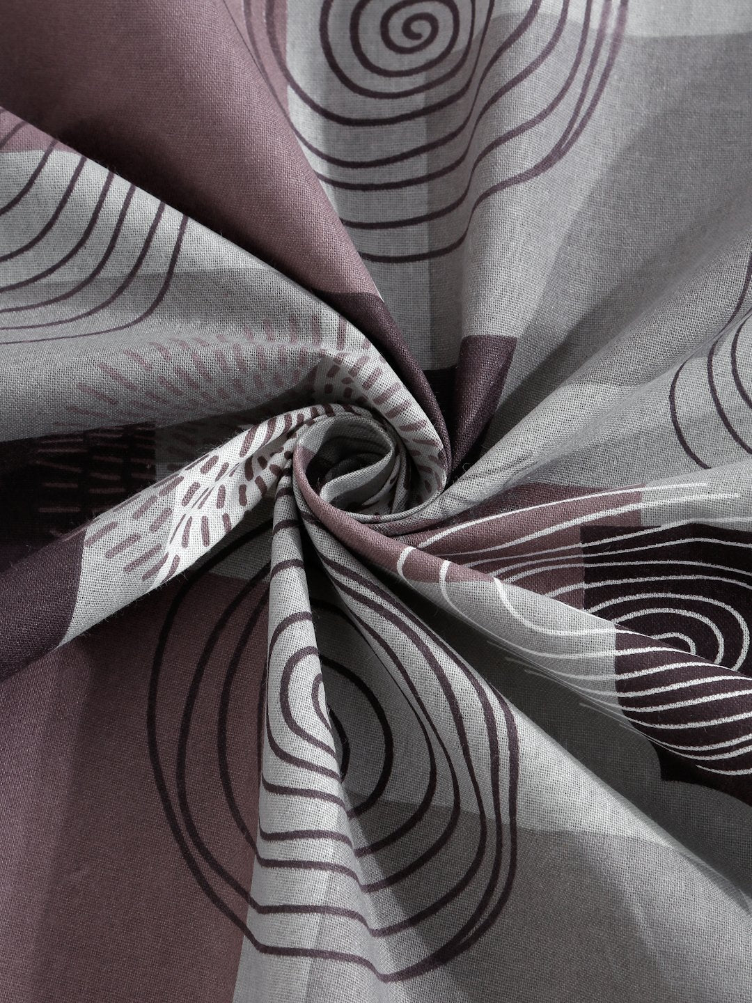 Purple Geometric 400 TC Pure Cotton Double Bedsheet with 2 Pillow Covers