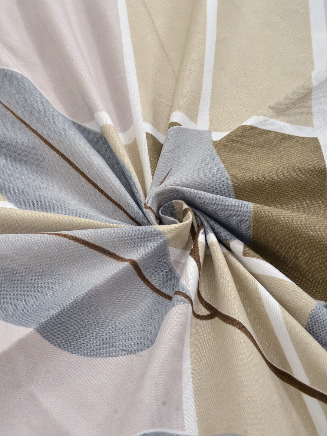 Multi Geometric 300 TC Cotton Blend Fitted Single Bedsheet with 2 Pillow Covers