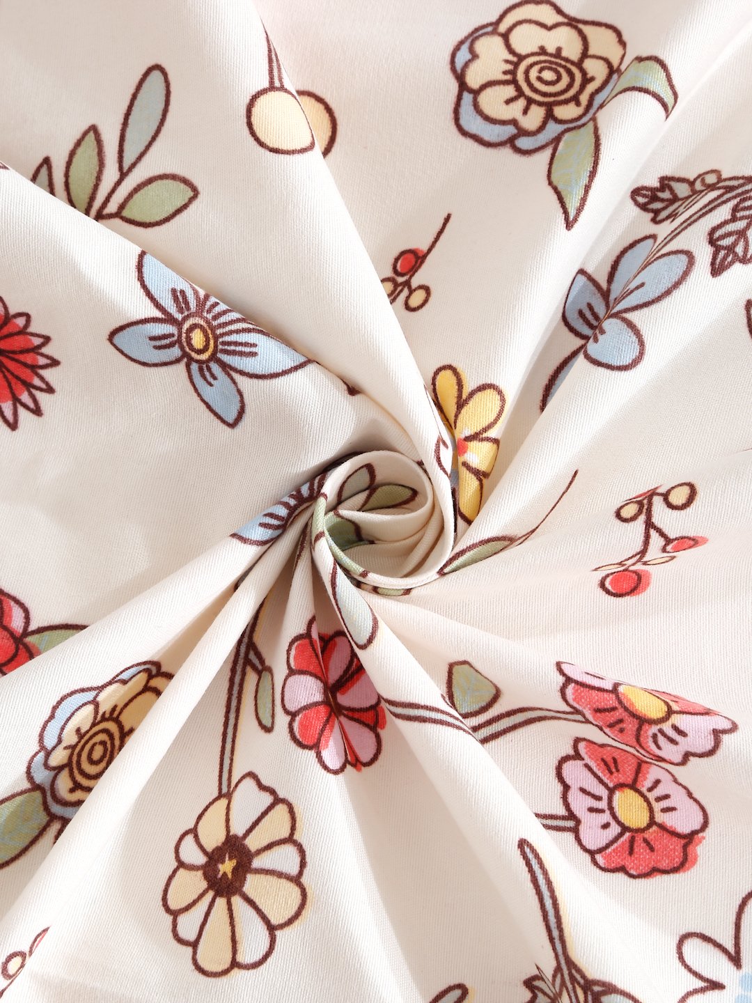 Off White Floral 300 TC Cotton Blend Super King Double Bedsheet with 2 Pillow covers