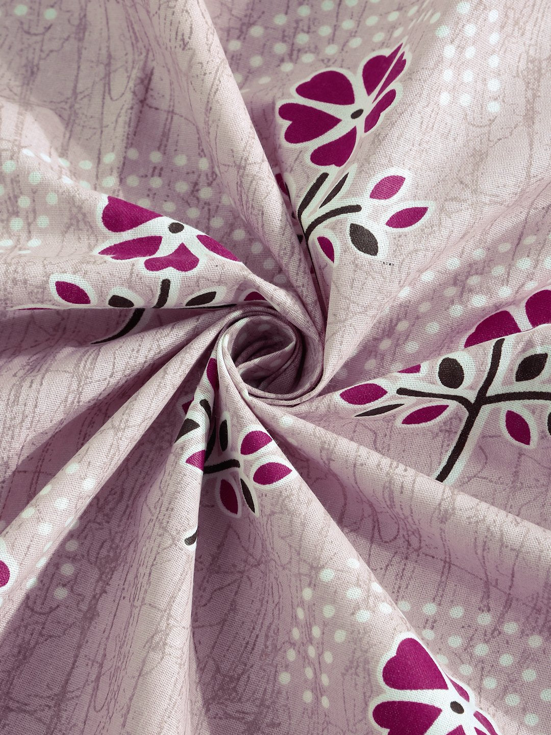 Pink Floral 400 TC Pure Cotton Double Bedsheet with 2 Pillow Covers