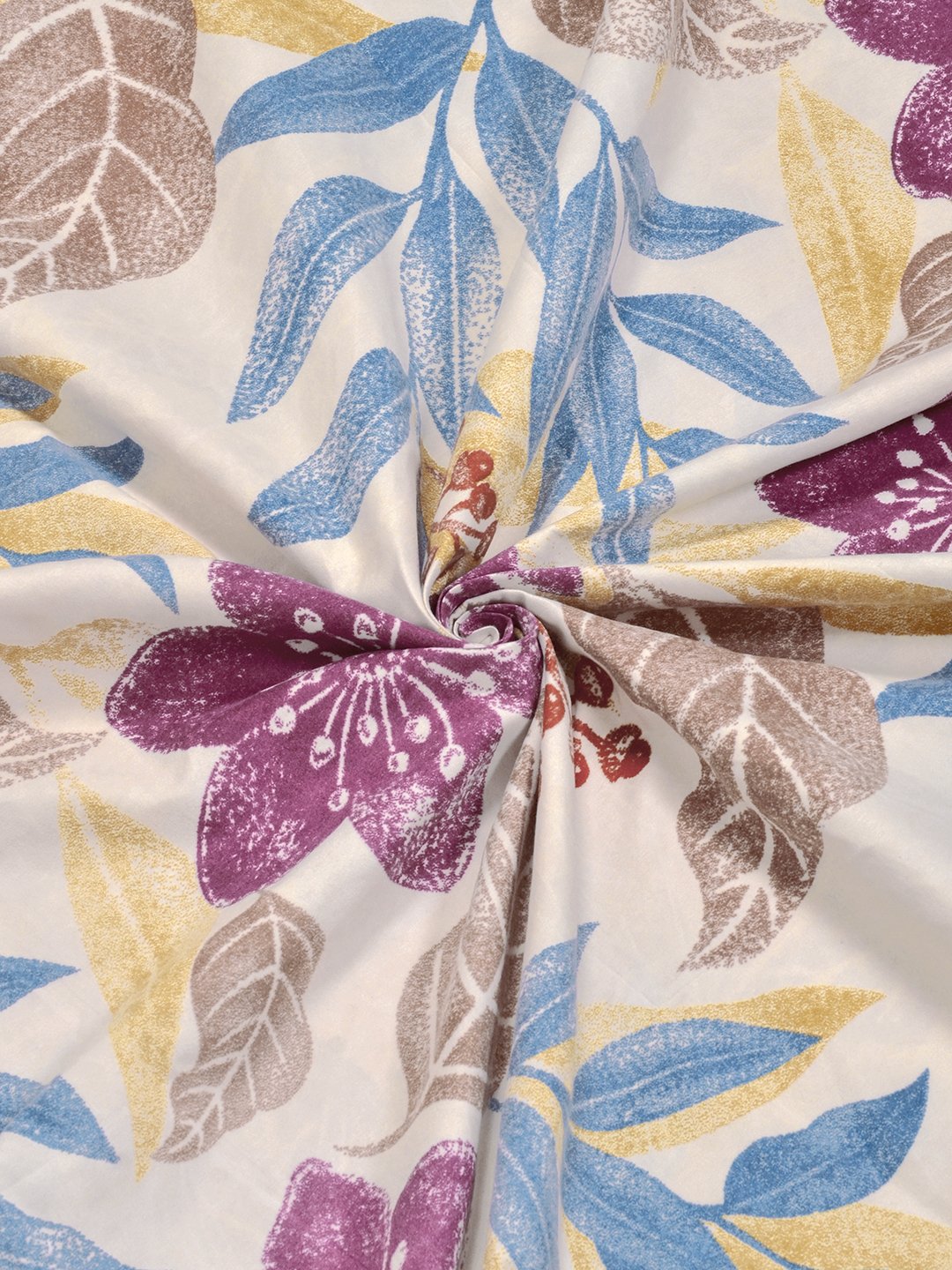 Multi Floral 300 TC Cotton Blend Single Bedsheet with Pillow Cover