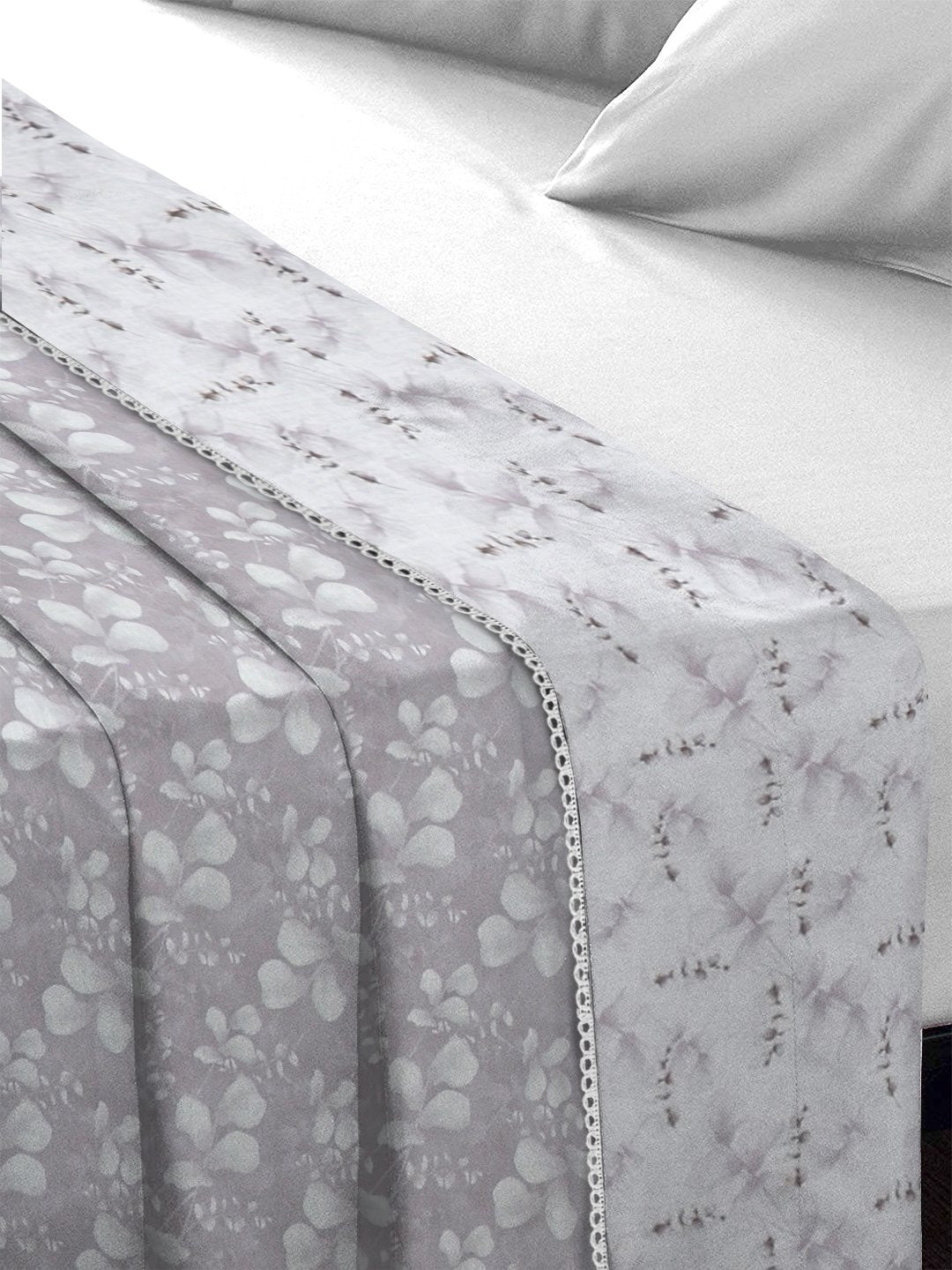 Purple Pure Cotton Floral Double Bed Dohar