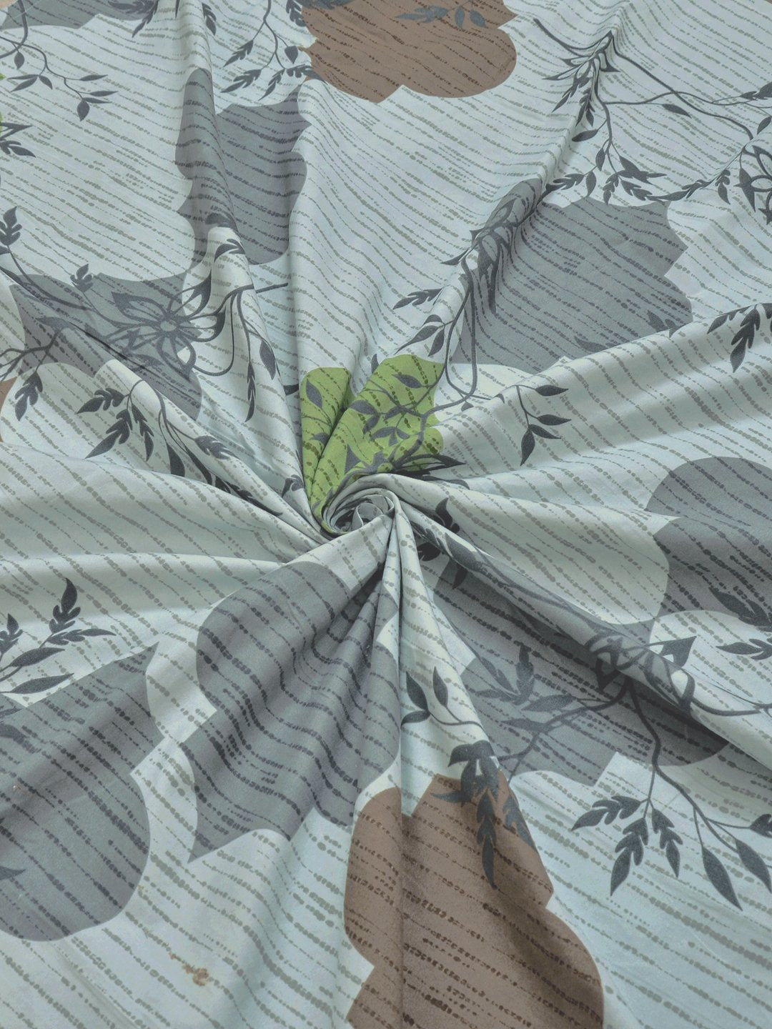 Multi Floral 300 TC Cotton Blend Fitted Single Bedsheet with Pillow Cover