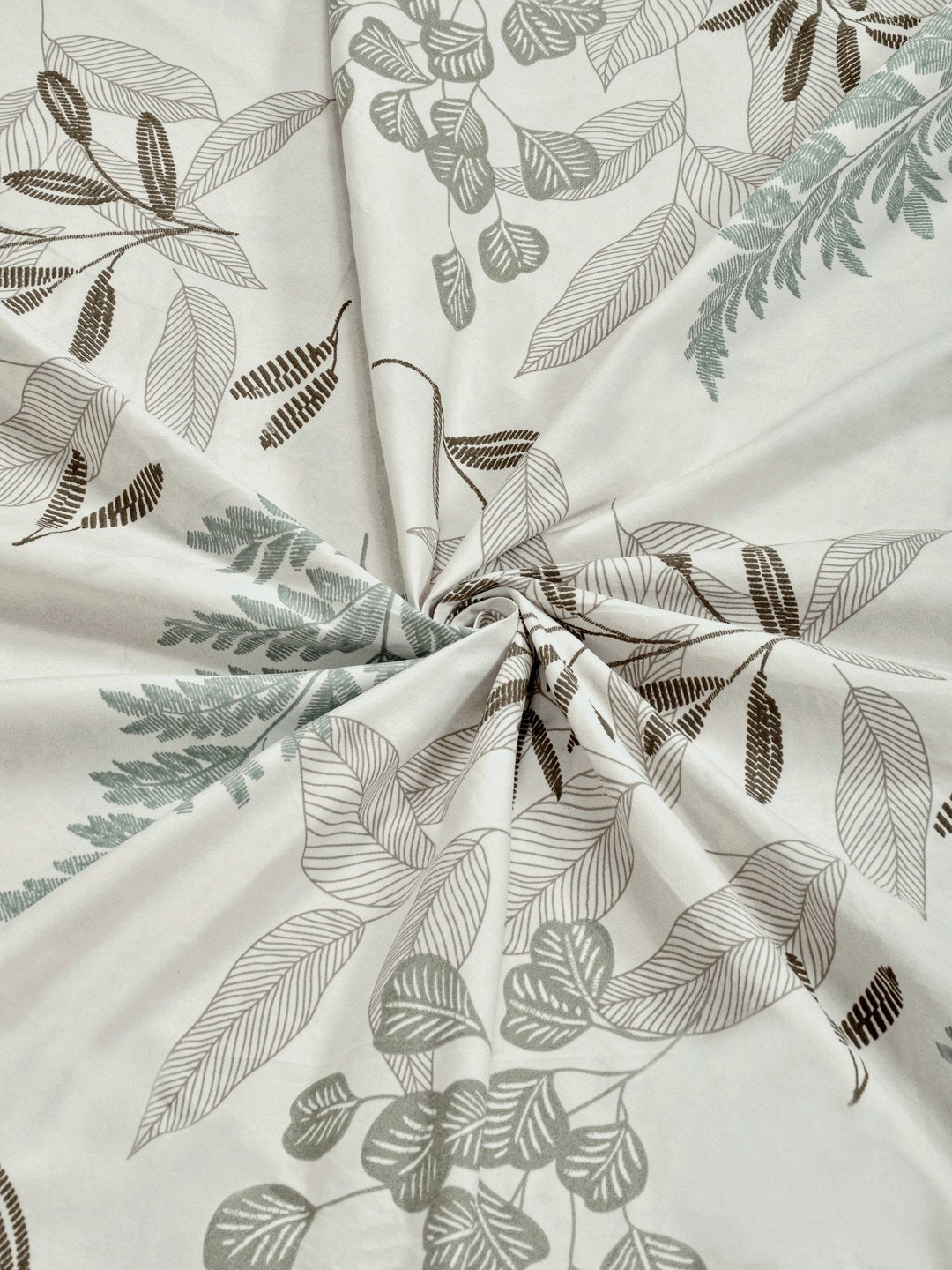 Cream Floral 300 TC Cotton Blend Single Bedsheet with Pillow Cover