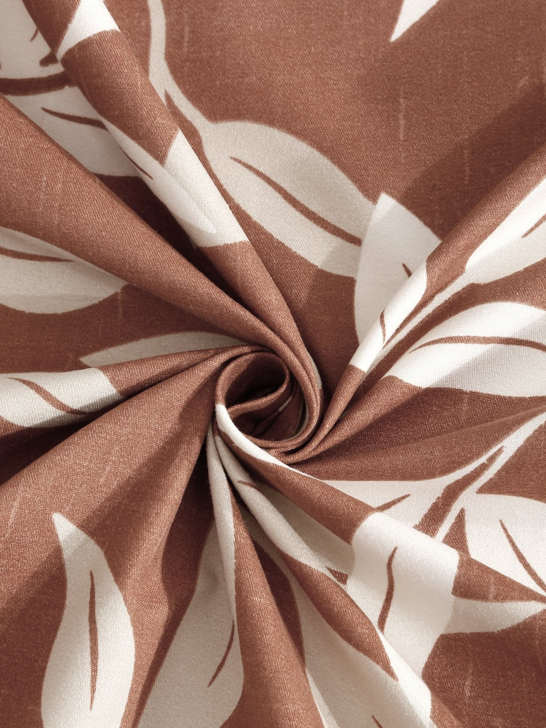 Brown Floral 300 TC Cotton Blend Double Bedsheet with 2 Pillow Covers