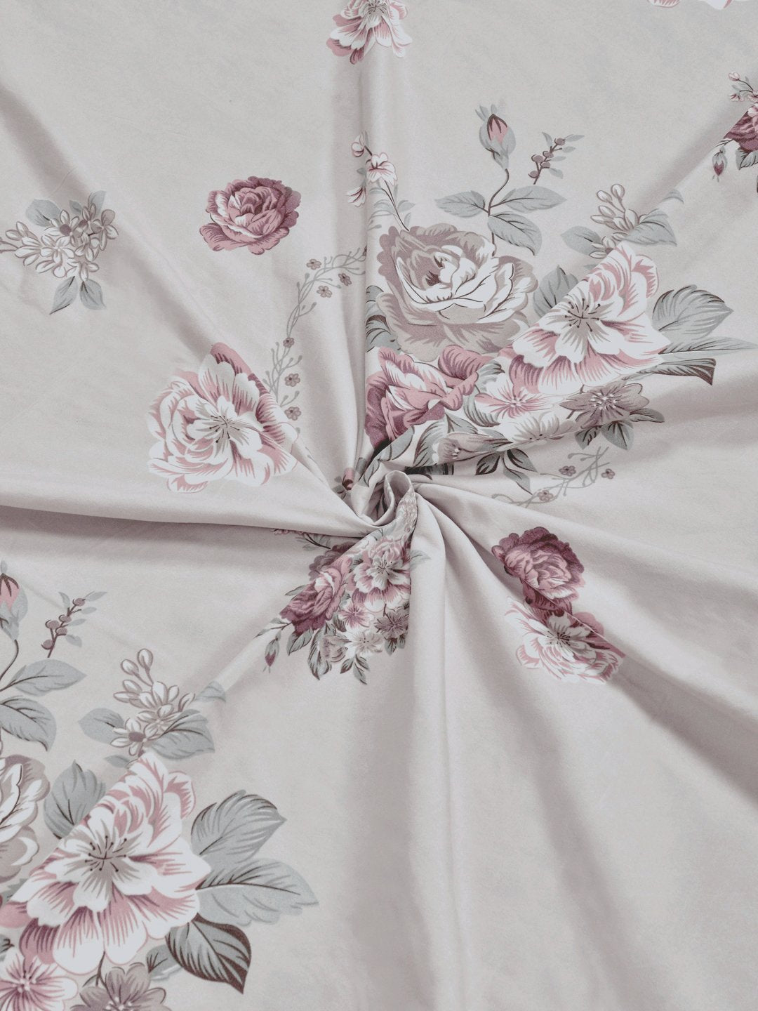Multi Floral 300 TC Cotton Blend Fitted Single Bedsheet with Pillow Cover