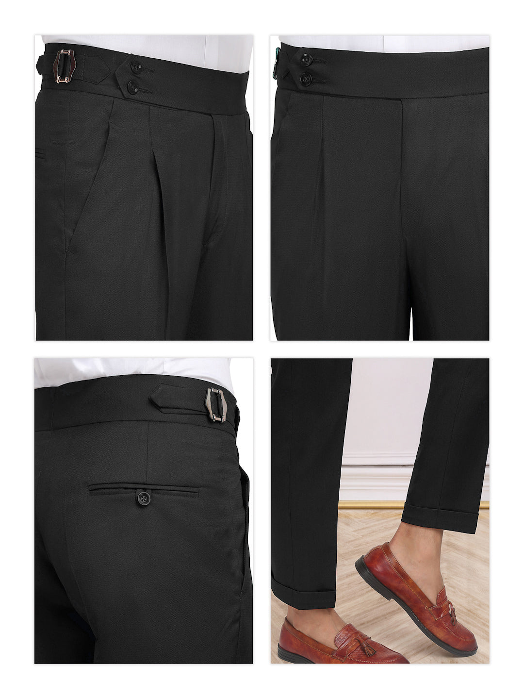 Klotthe Men's Slim Fit Formal Trouser-Black