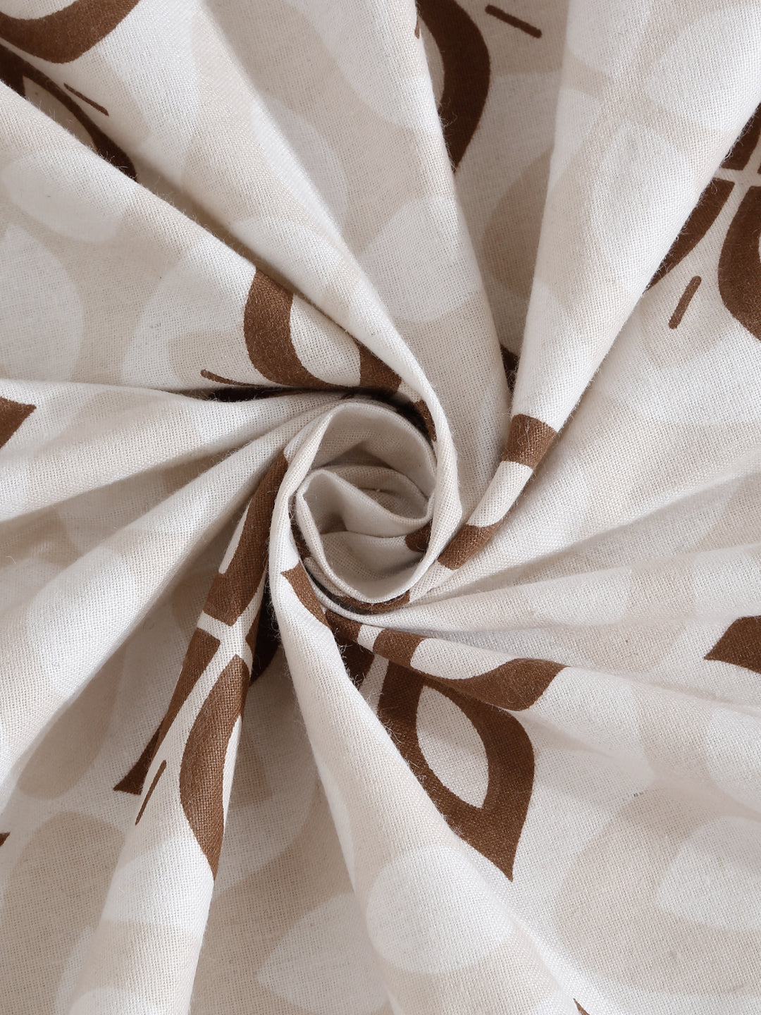 Klotthe Brown Geometric 400 TC Pure Cotton Single Bedsheet with Pillow Cover