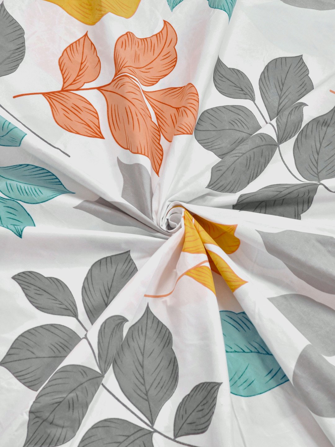 Multi Floral 300 TC Cotton Blend Fitted Double Bedsheet in Book Fold Packing