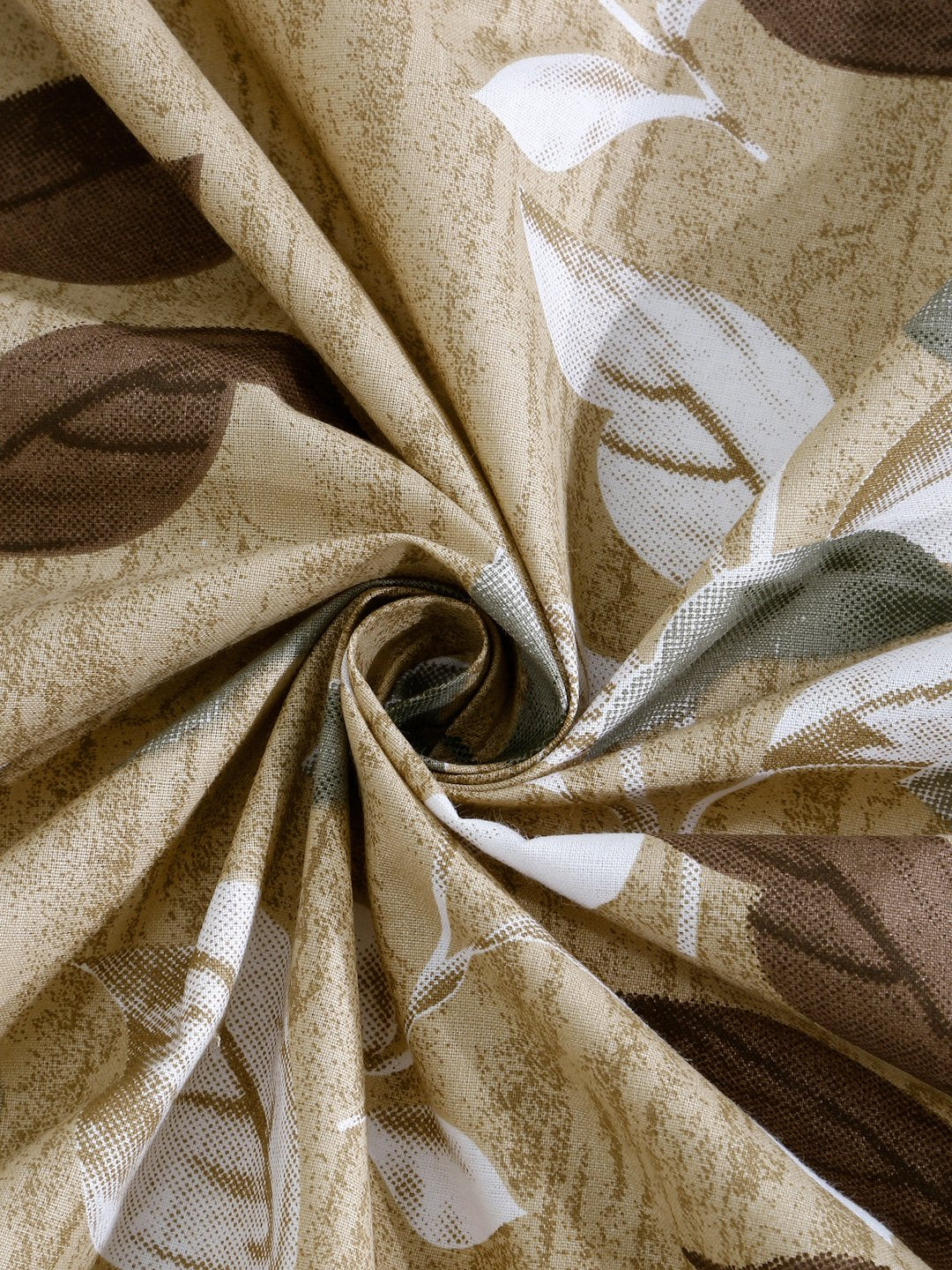 Beige Floral 400 TC Pure Cotton Fitted Double Bedsheet with 2 Pillow Covers