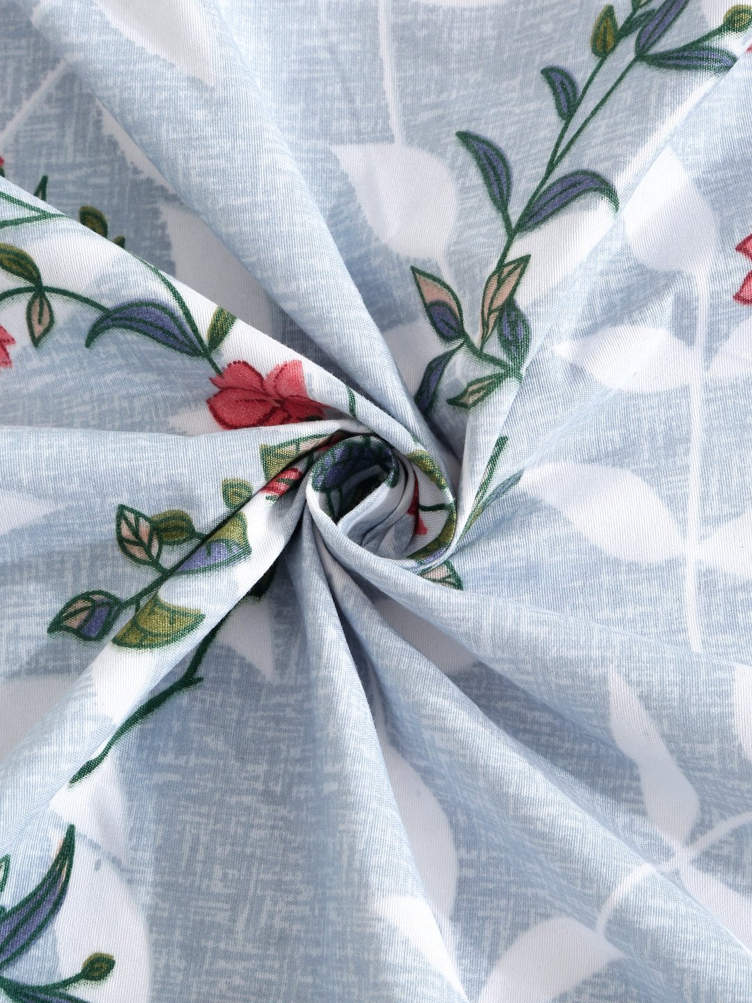 Multi Floral 300 TC Cotton Blend Super King Double Bedsheet in Book Fold Packing