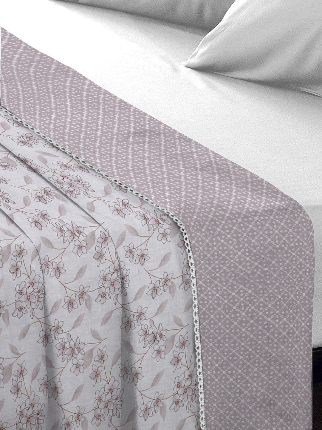 Pink Pure Cotton Floral Double Bed Dohar