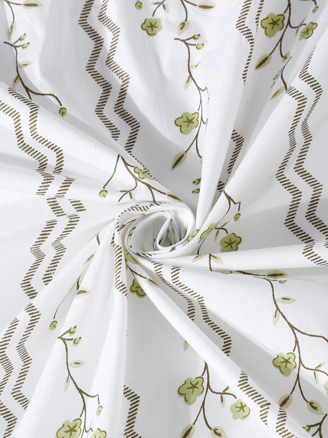 White Floral 400 TC Pure Cotton Super King Double Bedsheet with 2 Pillow Covers