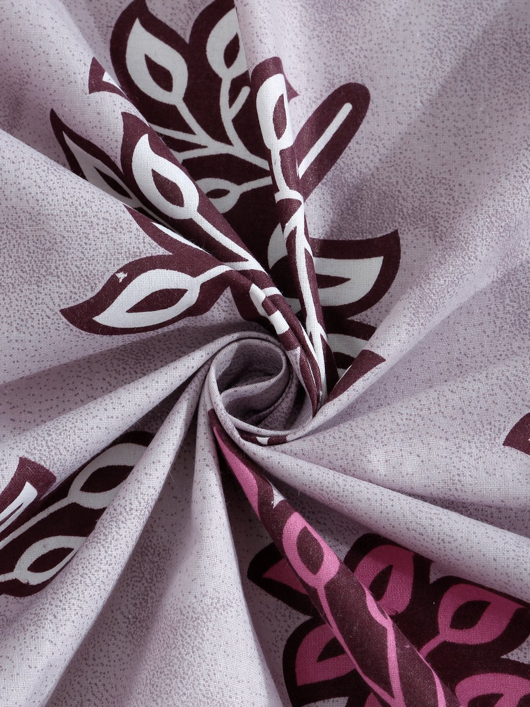 Purple Floral 400 TC Pure Cotton Fitted Double Bedsheet with 2 Pillow Covers