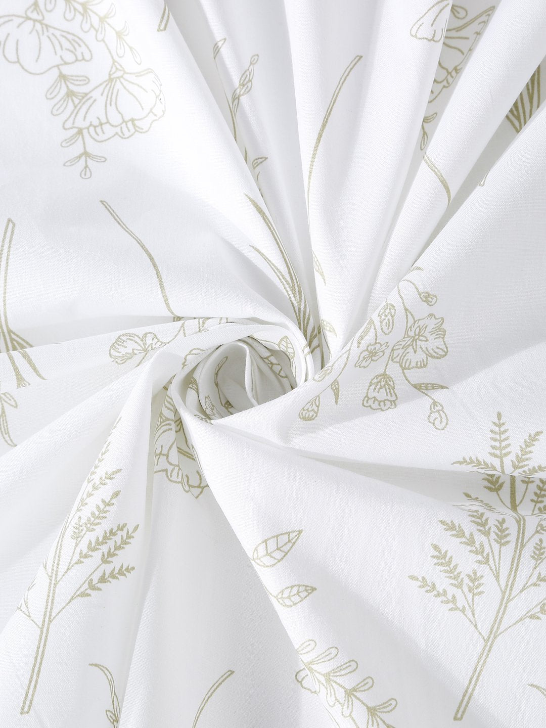 White Floral 400 TC Pure Cotton Super King Double Bedsheet with 2 Pillow Covers