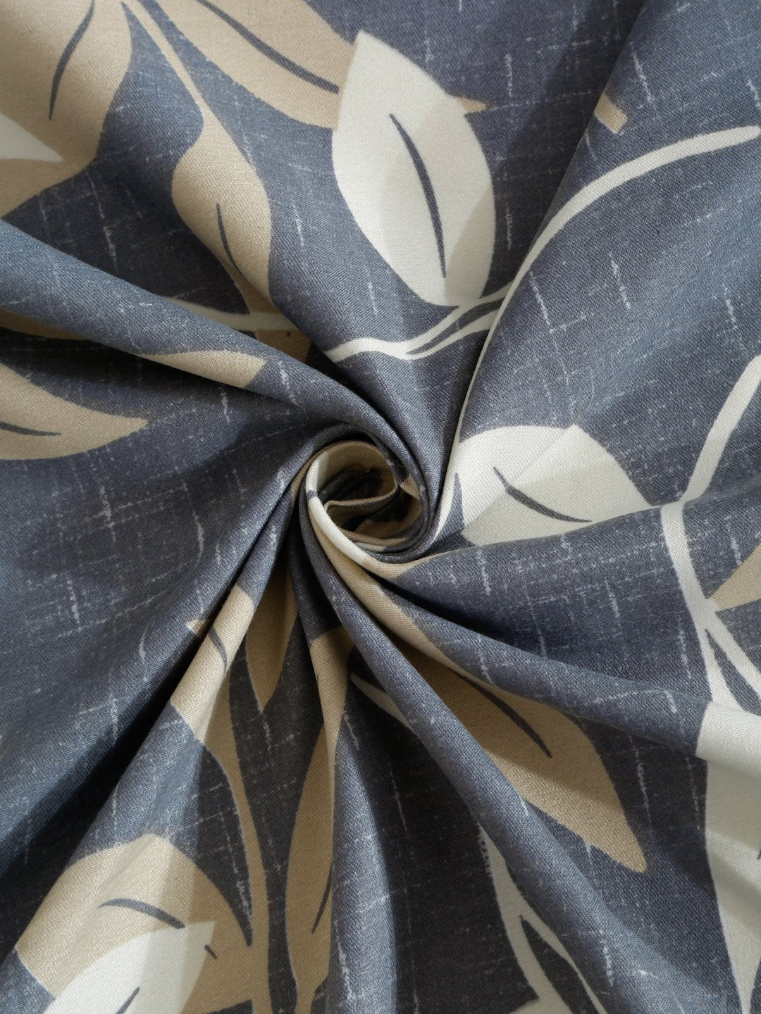 Grey Floral 300 TC Cotton Blend Double Bedsheet with 2 Pillow Covers