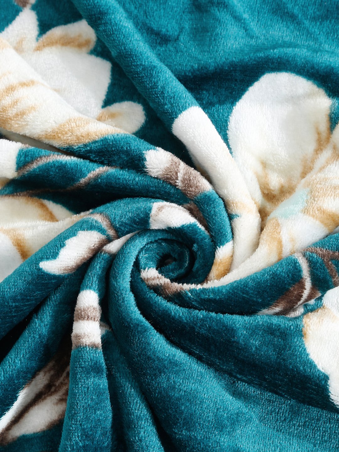 Green Woolen Floral Double Bed Dohar