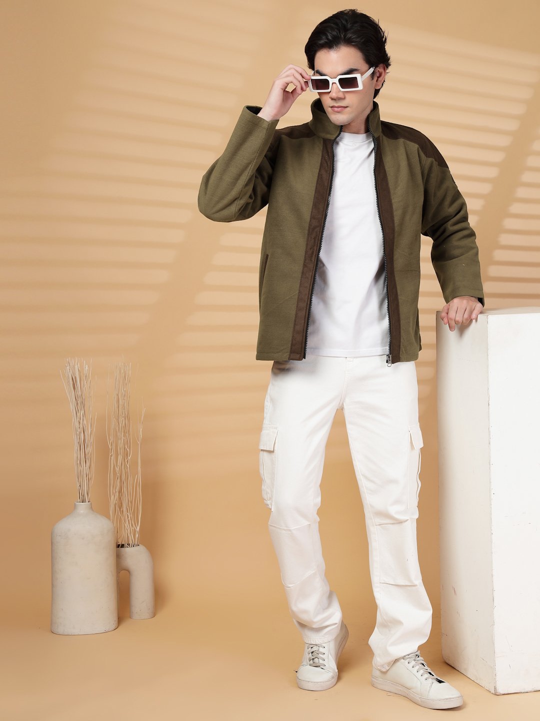 Klotthe Men Brown Heavy Winter Bomber Jacket