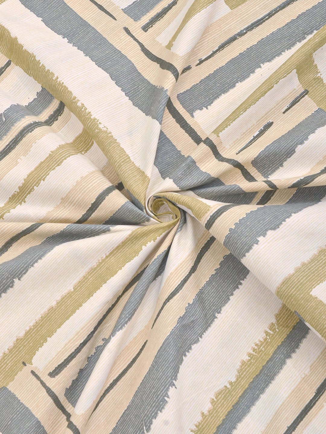 Multi Geometric 300 TC Cotton Blend Single Bedsheet with Pillow Cover
