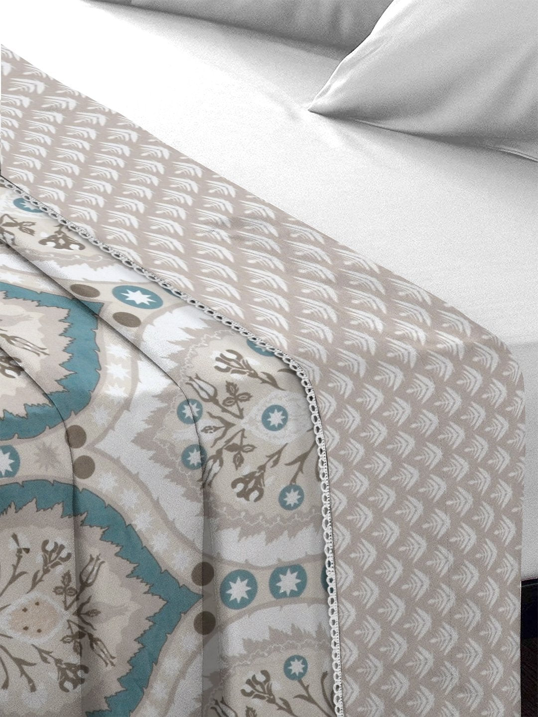 Multi Cotton Blend Floral Double Bed Dohar