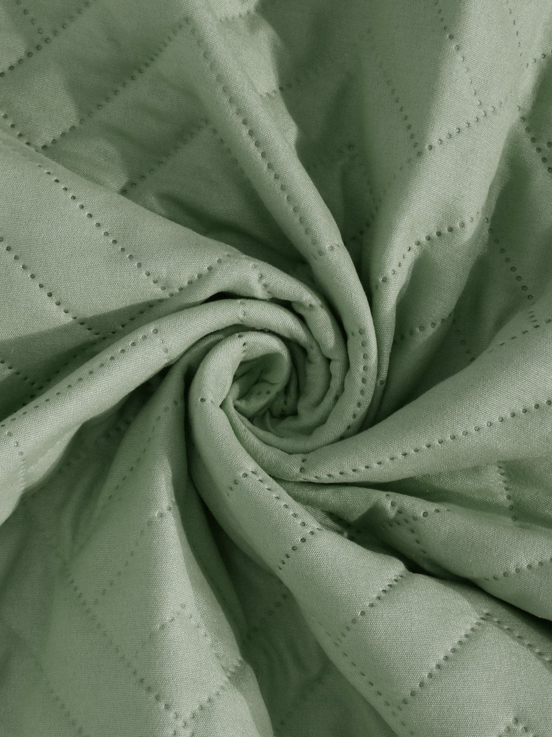 Green Geometric King Size Micro Fiber Filling Double Bedcover with 2 Pillow covers