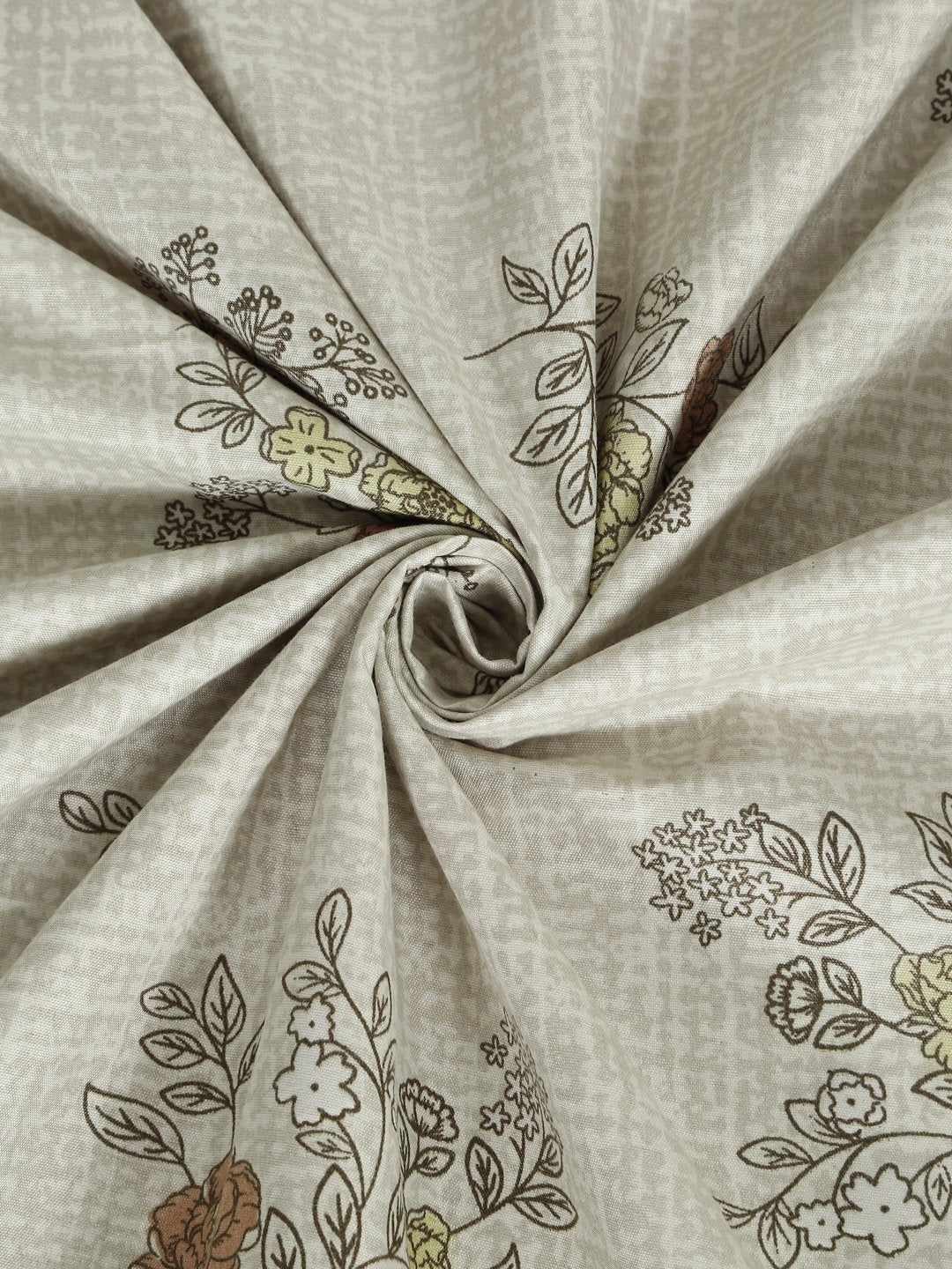 Green Cotton Blend Floral Double Bed Dohar