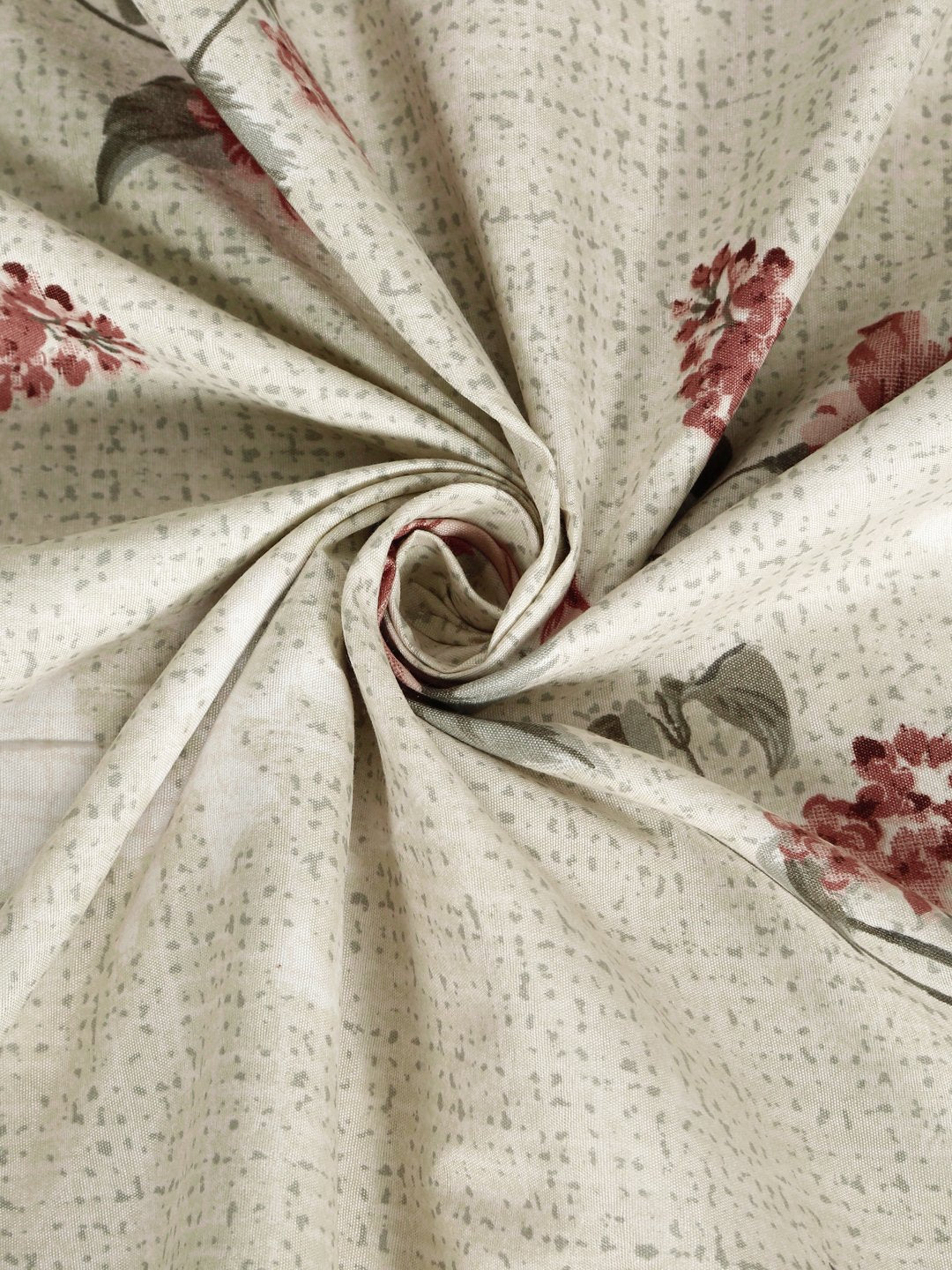 Green Cotton Blend Floral Double Bed Dohar