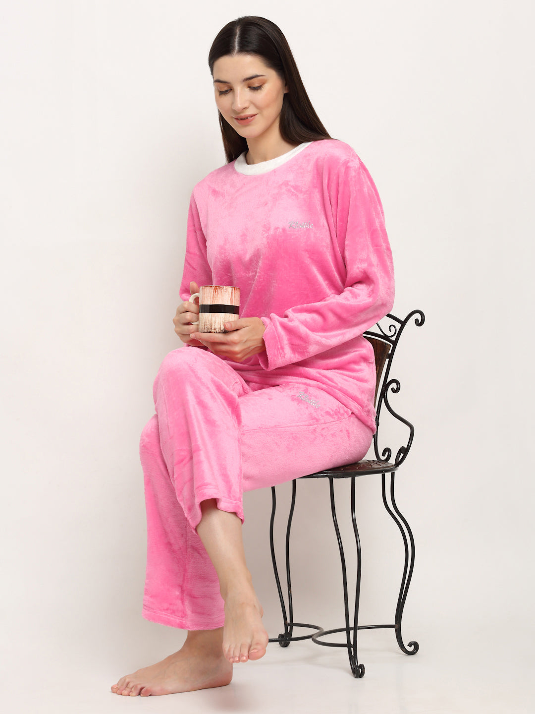 Woolen Fleece Winter Warm Night Suit for Women by KLOTTHE®