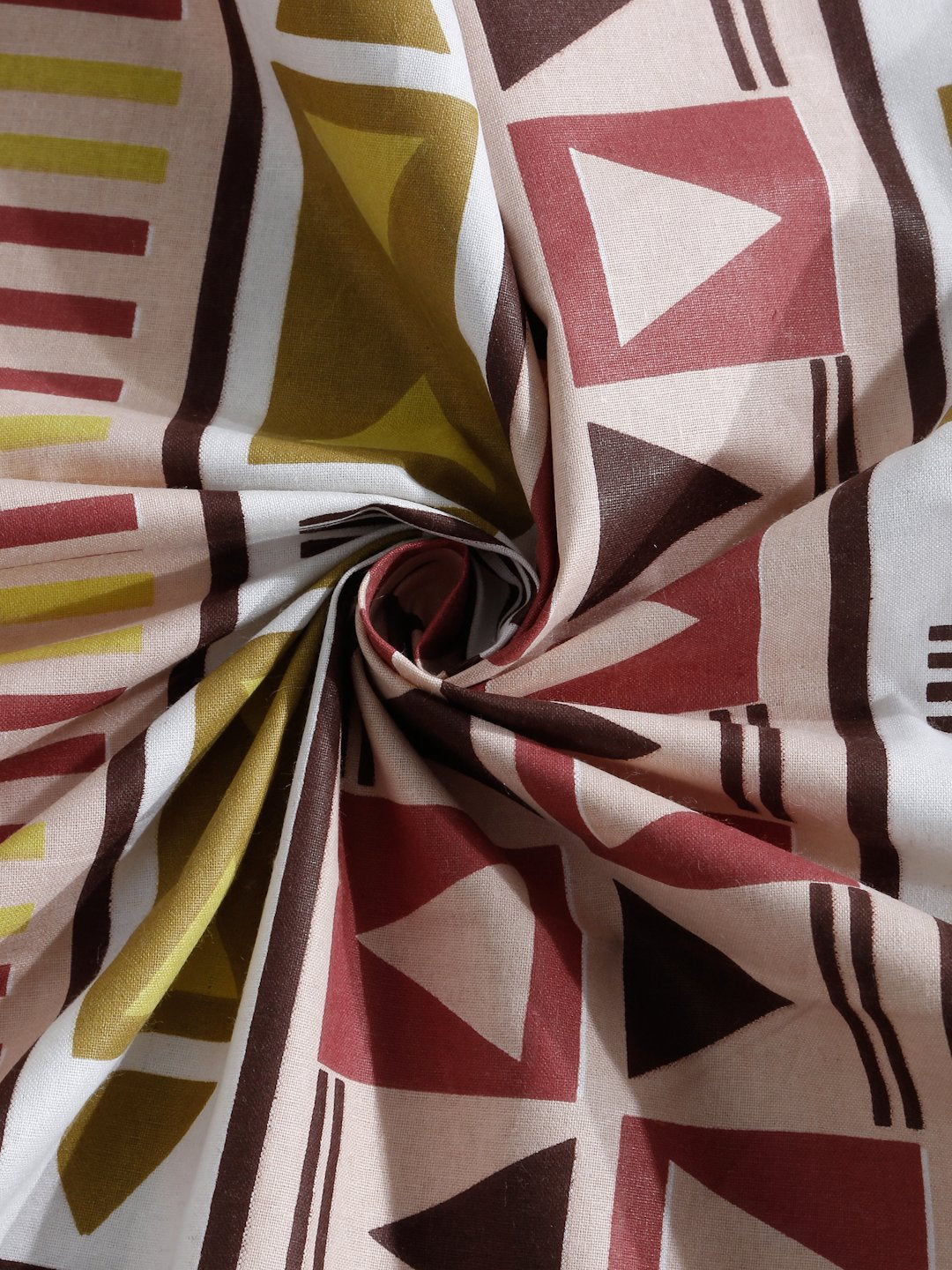 Beige Ethnic Motifs 400 TC Pure Cotton Super King Fitted Double Bedsheet with 2 Pillow Covers