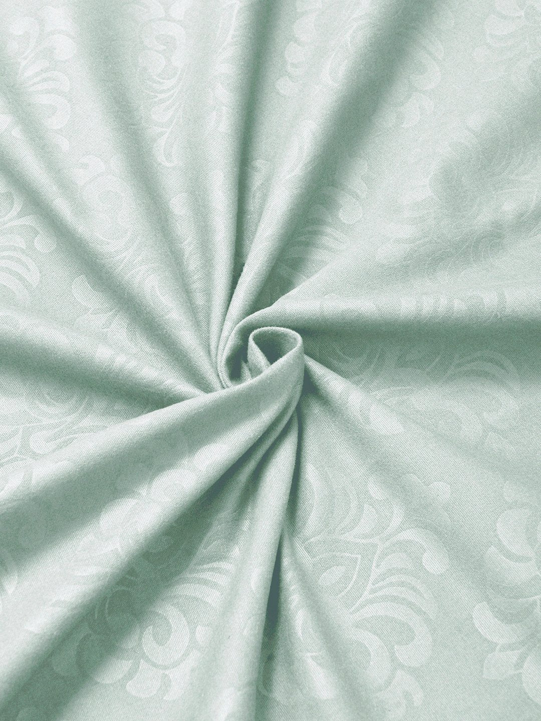 Green Floral Embossed Cotton Blend Single Bedsheet with Pillow Cover